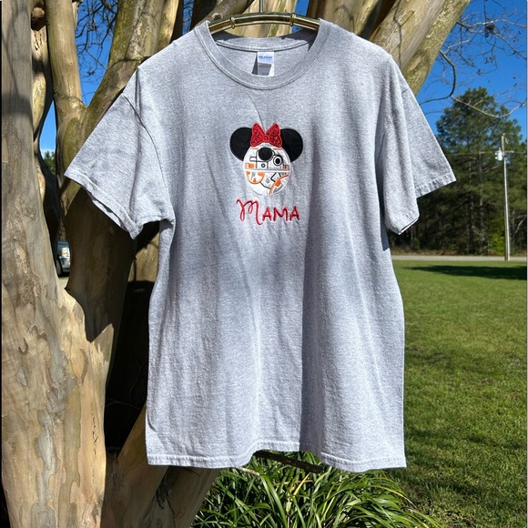 DISNEY Embroidered Mouse Ears STAR WARS BB8  “MAMA” T-Shirt size L - Picture 9 of 13